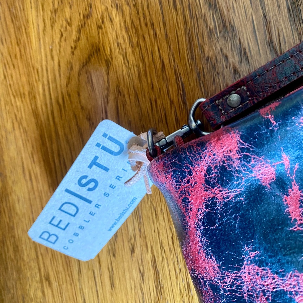 Bed Stu Black and Red Leather Wristlet - Picture 3 of 11